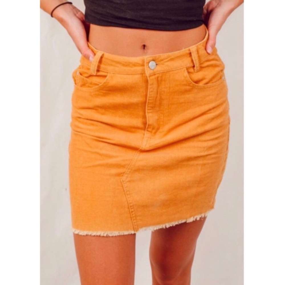 New Skylar + Madison Mustard Yellow Corduroy Skirt